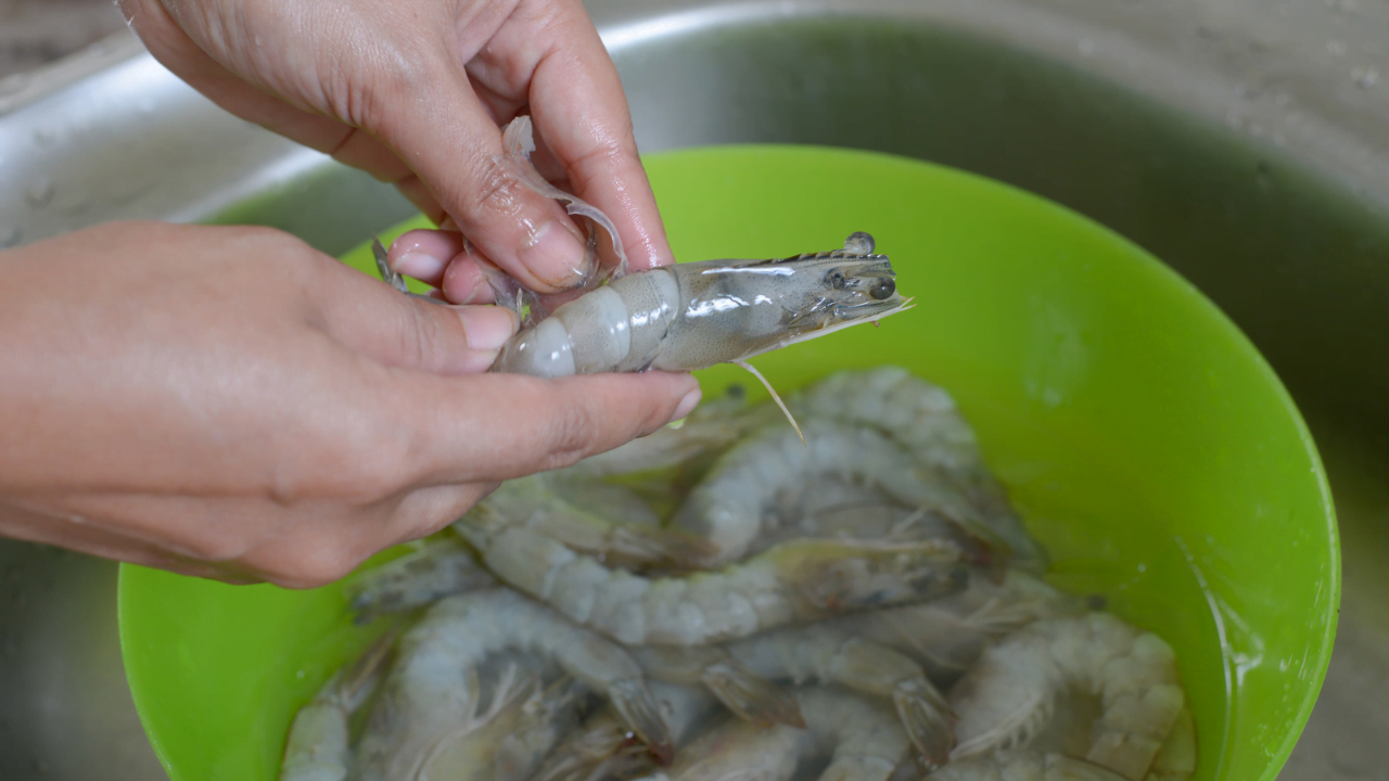 como limpar camarão fresco